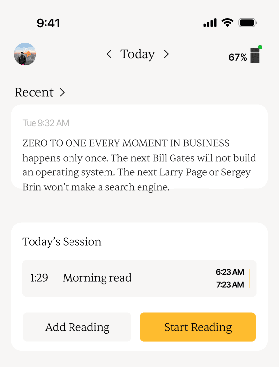 Mark app home screen