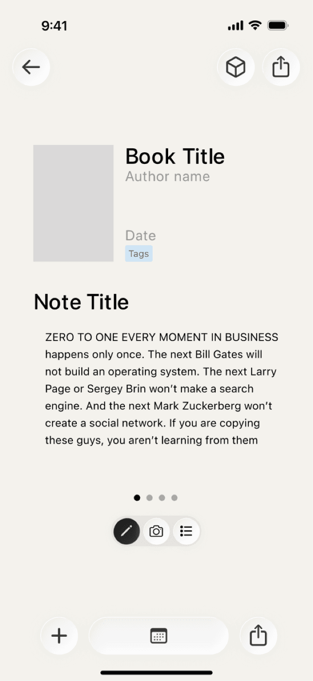 Mark note detail screen