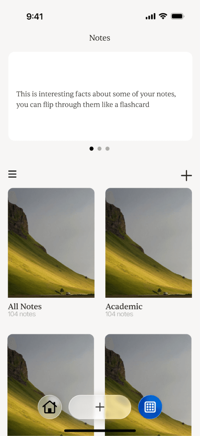 Mark notes library screens